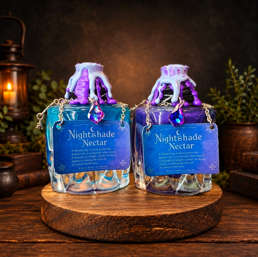 Handmade Nightshade Nectar Color Changing Decorative Bottle Potion Prop