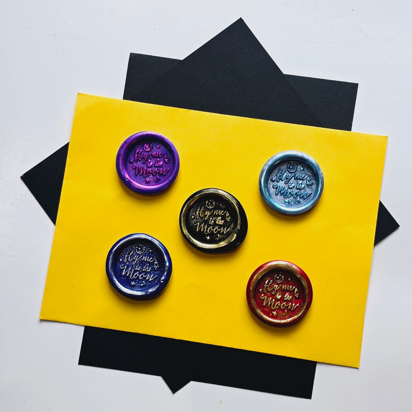 Fly Me to The Moon Wax Seals Multi Color Set of Five