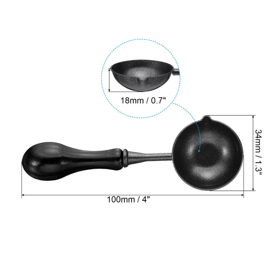 4" Wax Seal Melting Spoon – Painted Handle Wax Sealing Tool (1 Pc) | Brews & Balms